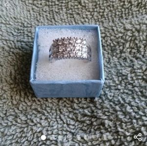 Ladies Silver Diamonique Ring